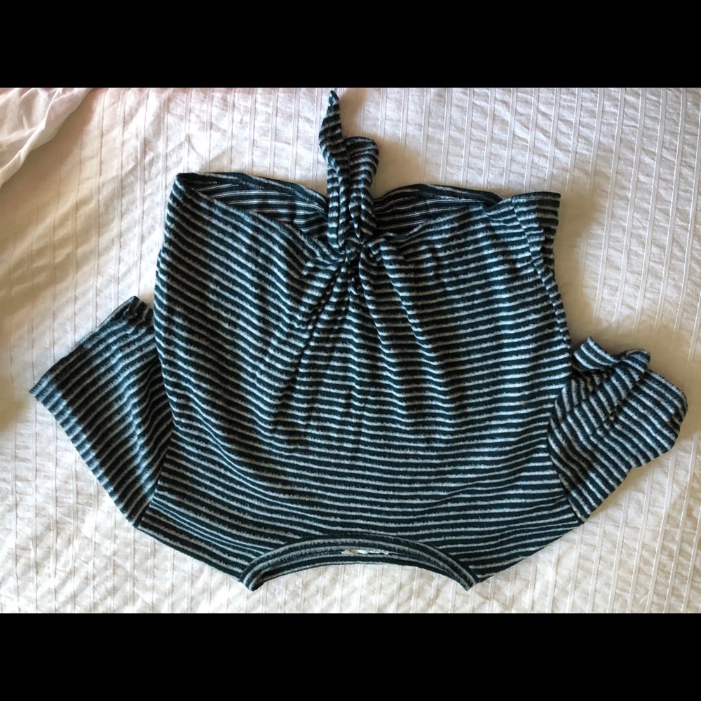green and white striped shirt